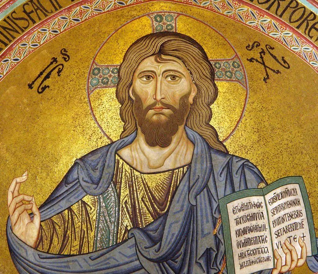 Cristo Pantocrator, mosaico da catedral de Cefalù.